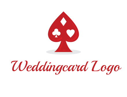 playing card symbols in spade logo