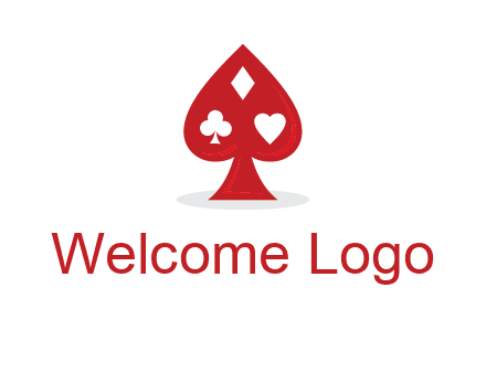 playing card symbols in spade logo