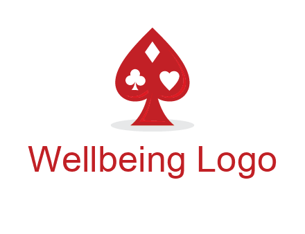 playing card symbols in spade logo