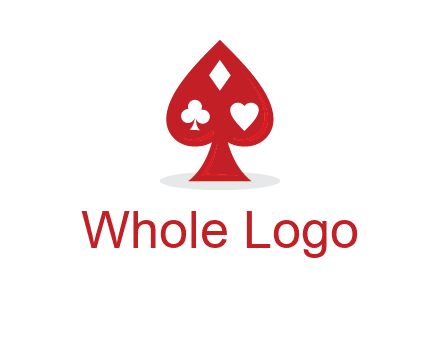 playing card symbols in spade logo