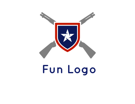 star in shield and guns emblem logo
