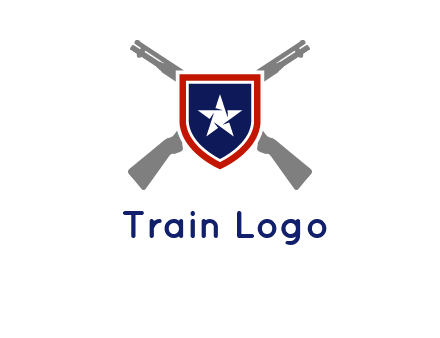 star in shield and guns emblem logo