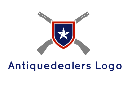 star in shield and guns emblem logo