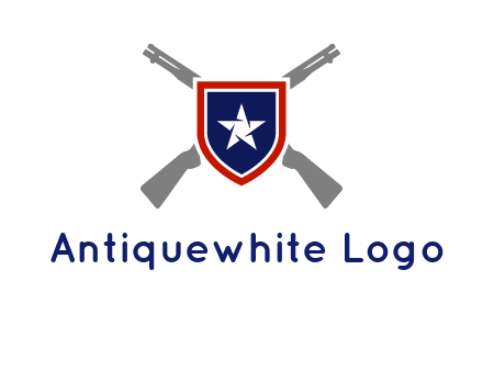 star in shield and guns emblem logo