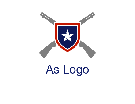 star in shield and guns emblem logo