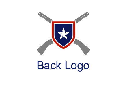 star in shield and guns emblem logo