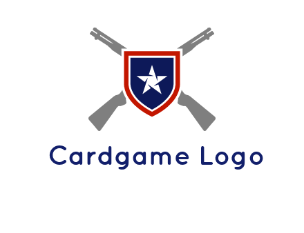 star in shield and guns emblem logo
