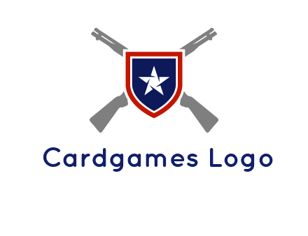 star in shield and guns emblem logo
