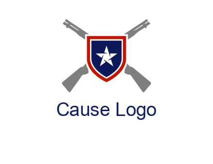 star in shield and guns emblem logo