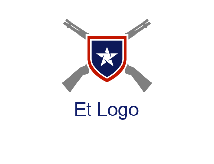 star in shield and guns emblem logo