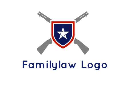 star in shield and guns emblem logo