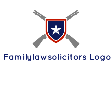 star in shield and guns emblem logo