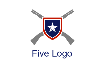 star in shield and guns emblem logo