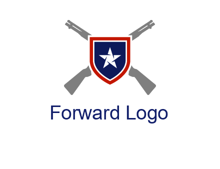 star in shield and guns emblem logo