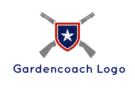 star in shield and guns emblem logo