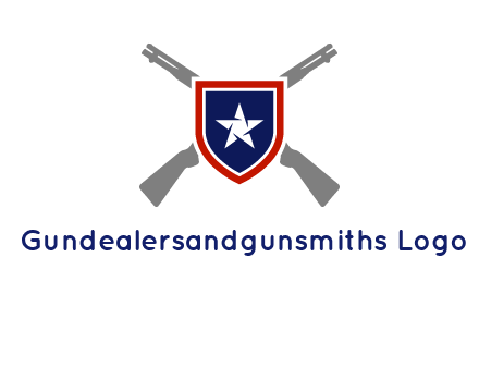 star in shield and guns emblem logo