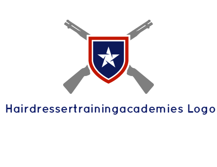 star in shield and guns emblem logo