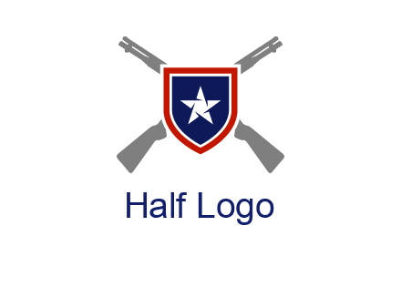 star in shield and guns emblem logo