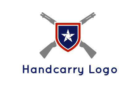 star in shield and guns emblem logo