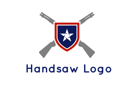 star in shield and guns emblem logo