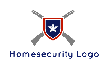 star in shield and guns emblem logo