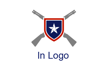 star in shield and guns emblem logo