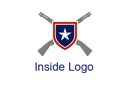 star in shield and guns emblem logo