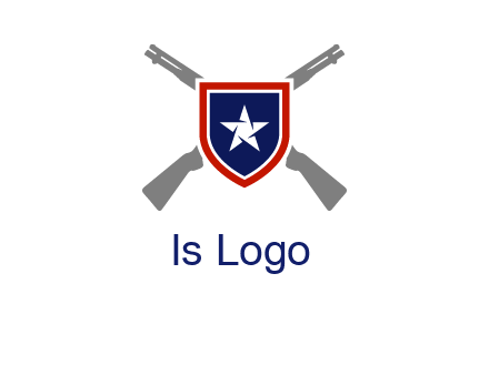 star in shield and guns emblem logo