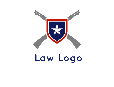 star in shield and guns emblem logo
