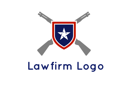 star in shield and guns emblem logo