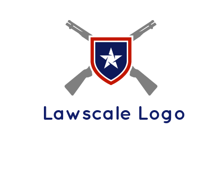 star in shield and guns emblem logo