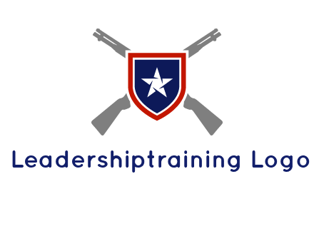 star in shield and guns emblem logo