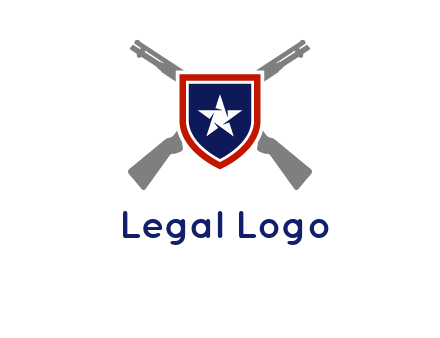 star in shield and guns emblem logo