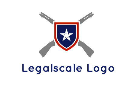 star in shield and guns emblem logo
