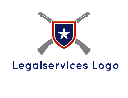 star in shield and guns emblem logo