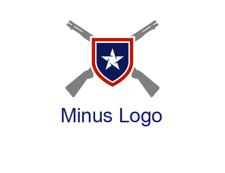 star in shield and guns emblem logo