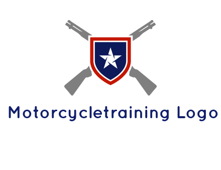 star in shield and guns emblem logo