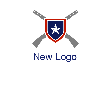 star in shield and guns emblem logo