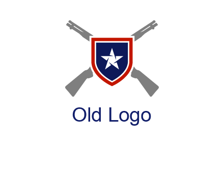 star in shield and guns emblem logo
