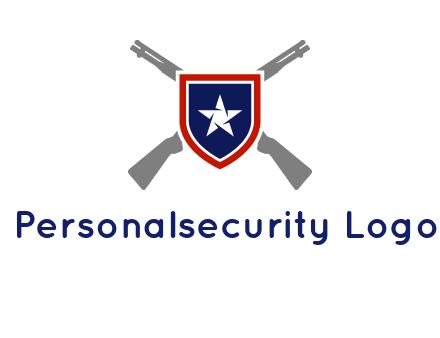star in shield and guns emblem logo