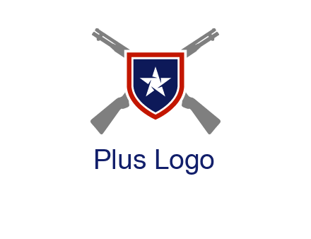 star in shield and guns emblem logo