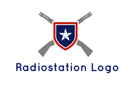 star in shield and guns emblem logo