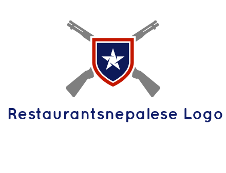 star in shield and guns emblem logo