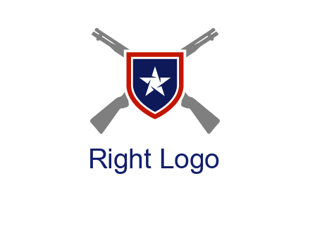 star in shield and guns emblem logo