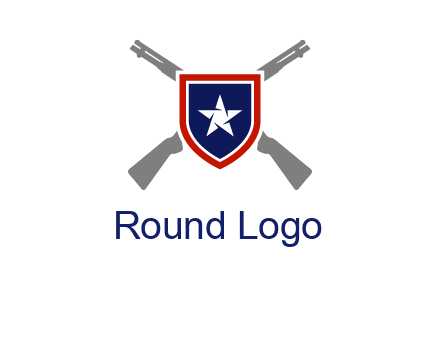 star in shield and guns emblem logo