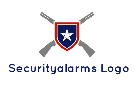 star in shield and guns emblem logo
