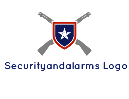 star in shield and guns emblem logo