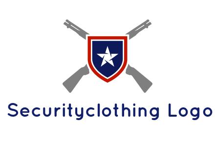 star in shield and guns emblem logo