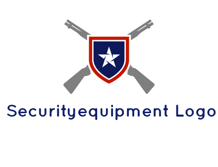 star in shield and guns emblem logo