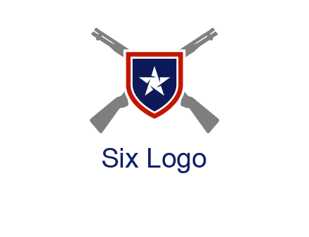 star in shield and guns emblem logo